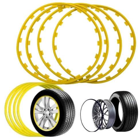 XIULANJIAYOU Auto Felgenschutz für BMW Serie 5 G30 G31 G38 550I 2014-2016, Nylon Schutzzierring für Autoreifen Felgen Schutz Antikollisions Reifenschutz Radkantenring Zubehör,E/Yellow-20inches