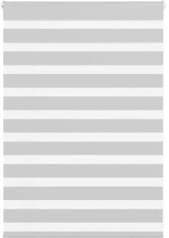 vidaXL Zebra Blind Light Grey 115x100 cm Fabric Width 110.9 cm Polyester