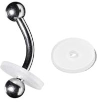 EZ Piercing 1,2mm Titan Banane Anti Wildfleisch Disc SET gegen Wildfleisch Keloid am Ohr Piercing Rook Daith Lippen Piercing in 8mm oder 10mm Länge (1,2 x 8 x 3mm)