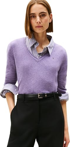 Tommy Hilfiger Donna Pullover Soft Wool con Scollo a V