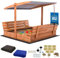 KOTARBAU® Sandkasten mit Abdeckung 140 x 140 cm Großer Braun Holzsandkasten mit Grau Dach Sandkasten mit Deckel Sandkasten mit Dach Gartenspielzeug Kinder imprägniert verschließbar mit Bänken