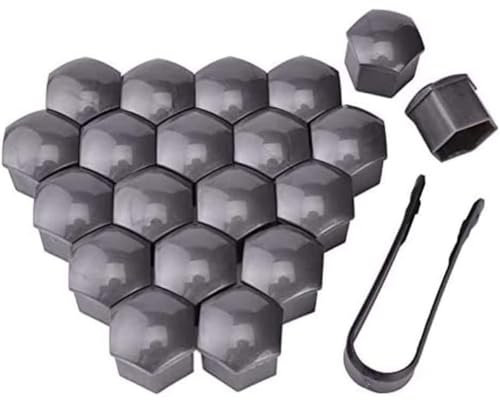 OIJNMHYB Auto-Nabe Schraubenabdeckung für Dacia Sandero Stepway 3 Extreme 2020-2024, Staubdicht Radmutterkappen Schraubenabdeckung Bolzen Felgen Außendekoration,BGrey-21mm