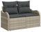 vidaXL Outdoor Sofa mit Stauraum Wetterfest Grau Hell Rattan Modernes Sitzen für 2 Erwachsene Ideal für Patio und Balkon Stylisch mit bequemen Kissen Haltbares Sommermöbel Garten Couch