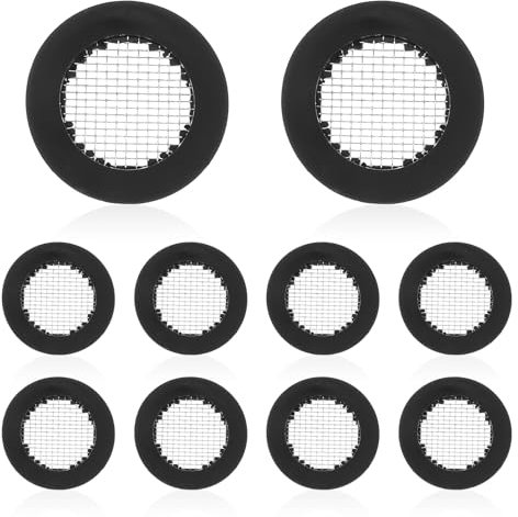 Larrel Lot de 10 joints d'étanchéité pour pommeau de douche, anneau en O, filet de filtration avec treillis métallique en acier inoxydable, joint de tuyau en caoutchouc pour robinet, raccord de tuyau