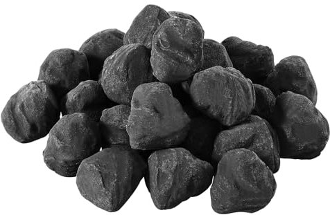 VEVOR Pietre Laviche per Braciere, in Fibra Ceramica 30,48-50,8 mm, 25 Pezzi per Uso Interno ed Esterno, Pietre Decorative per Braciere per Caminetti a Propano Gas, Stufe, Cortili, Nero