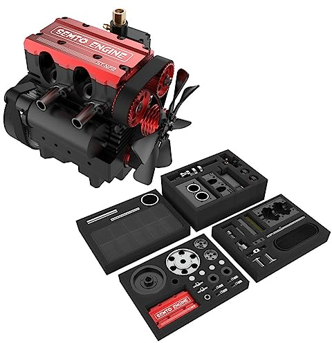 RCXTechPro SEMTO ST-NF2 7.0cc Working Engine Model Kit – Mini Inline Double-Cylinder 4-Stroke Air-Cooled IC Engine, DIY Assembly Science Kit for Adults & Collectors