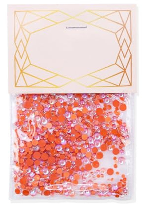 Zambuph 1440 pièces demi-cercle verre cristal ensemble paillettes Nail Art strass bricolage artisanat manucure accessoires téléphone portable, Orange