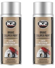 PG OEM Silver Brake Caliper Paint Spray, High Heat 260°C Resistant, 2 x 400ml Cans, Professional High Gloss Anti-Corrosive Coating for Car Brake Components