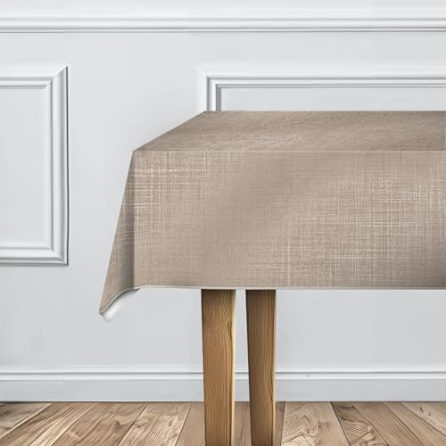 d-c-fix Wachstuchtischdecke Sharon Greige 150 cm rund | Tischtuch im Vintage-Stil für den Küchen-, Ess- oder Gartentisch – lebensmittelecht, abwaschbar & wasserdicht