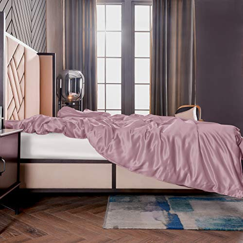 THXSILK Seide Bettbezug, Seide Tröster Cover, Seidenbettwäsche, 100% 19 Momme Bestnote Maulbeerseide Bettwäsche - 200 x 220cm, Lila