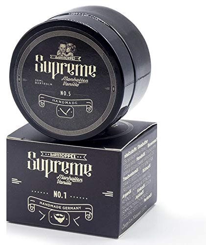 Bartwachs Vanille Duft Bartpflege Herren Biotin Bartwachstum Original Bartstoppel© SUPREME Serie - Arganöl & Jojoba Öl