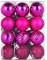 Battnot Weihnachtskugeln 100 teilig 24 teilig 30/60mm Christbaumkugeln Set Weihnachtsbaumschmuck Christbaumschmuck Weihnachtsbaum Kugel Dekoration hängende Hausparty Christmas Xmas (Pink, 24)