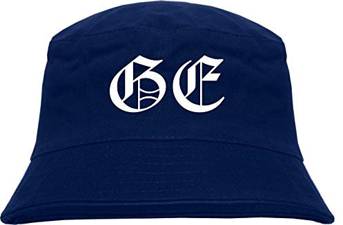 sostex GE Fischerhut - Dunkelblau - Altdeutsch - Bedruckt - Bucket Hat Anglerhut Hut - Gelsenkirchen S/M Dunkelblau
