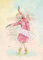 JUNIQE von modern times DANCING QUEEN Postkarte A6 Rosa Humorvoll Cartoon