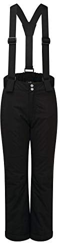 Dare 2b Outmove II Pantalon de Ski Imperméable, Isolant et Respirant avec Coutures Cousues-collées, Bretelles détachable et Guêtres Intégrées Salopettes Enfant Black FR: 5XL (Taille Fabricant: 15-16)