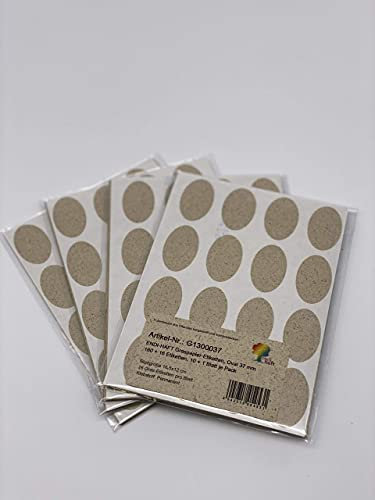 Etiketten aus Graspapier Oval 37mm, Neu, Naturetiketten, 160 Etiketten, 10 Blatt Graspapier-Etiketten, bestechen durch Haptik und Optik, Naturetiketten: G1300037