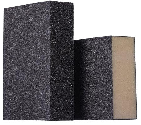 YoiYee Flexible Medium Coarse Grit Sanding Sponges (60 Grit) - 2 Pack, Wet and Dry Sanding Foam Pads for Wood, Metal, Plaster, Car, and Crafts