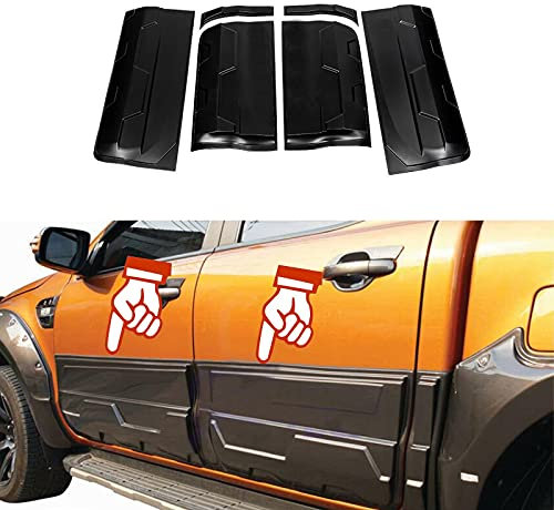 JHCHAN Karosserie Verkleidung Seitentür Schutzleisten für Ford Ranger Doppelkabine 2012-2022 T6 T7 T8 Wildtrak XL XLT Tremor Limited Platinum Raptor