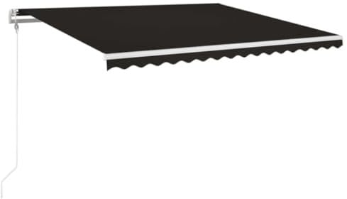 vidaXL Markise Automatisch mit LED Windsensor Gelenkarmmarkise Sonnenmarkise Balkonmarkise Sonnenschutz Sichtschutz Terrasse Garten 450x350cm Anthrazit