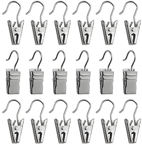 WMYCONGCONG Lot de 100 Crochets de Rideaux, Pinces à Rideaux avec Crochet, Ficelle, Pinces de Suspension pour Photos, décoration intérieure, Fil de fête de Noël en Plein air