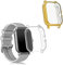 kwmobile 2X Schutzhülle kompatibel mit Huami Amazfit GTS 3 / GTS 2 / GTS 2e Hülle - Fullbody Cover Set aus Silikon - Gold Transparent
