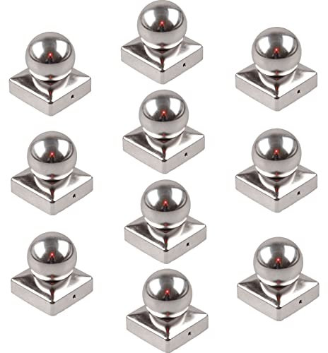 10x Edelstahl Pfostenkappe Abdeckkappe Pfosten Kugel 101 mm 10x10cm