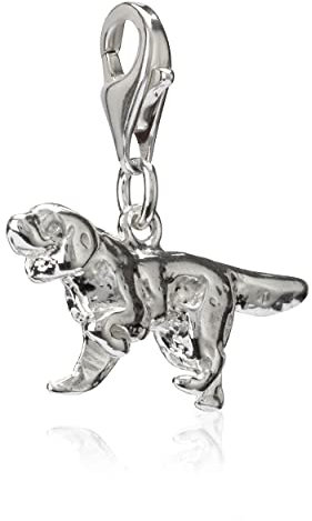 NKlaus Damen Charm-Anhänger Hund 925 Silber 21x10mm Schmuck für Bettelarmband Amulett 36284