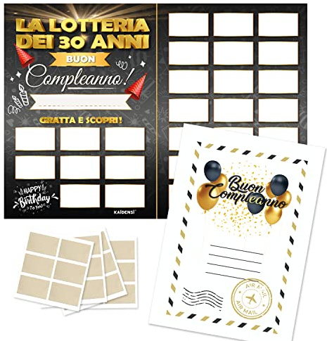 Regalo 30 Anni Uomo Donna - Gioco Gratta e Vinci Personalizzato - Scherzi Regali Divertenti