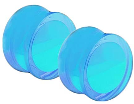 2 STK Ohr Tunnel Plug 2G, Leuchten im Dunkeln Flexible Dünne Expander Stretchers Ohrringe aus Acryl, Ohrringe Leuchtend für Frauen Männer Piercing Schmuck