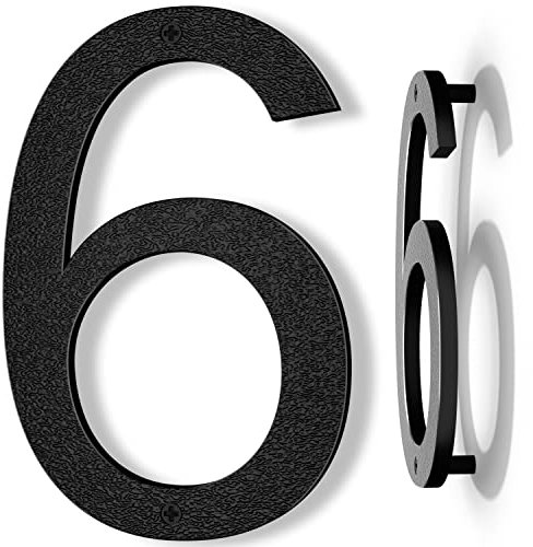Yafimea Numero civico esterno 20 cm nero, Numero grande da parete con effetto galleggiante 3D, design moderno in plastica ABS resistente alle intemperie (6/9)