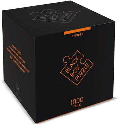 Misu Black Box Puzzle 1000 Teile, Blackbox mit Überraschungs-Motiv ohne Vorlage, Impossible schwer für Erwachsene und Kinder ab 14 Jahren, Puzzle Box Speisen 2022 Edition