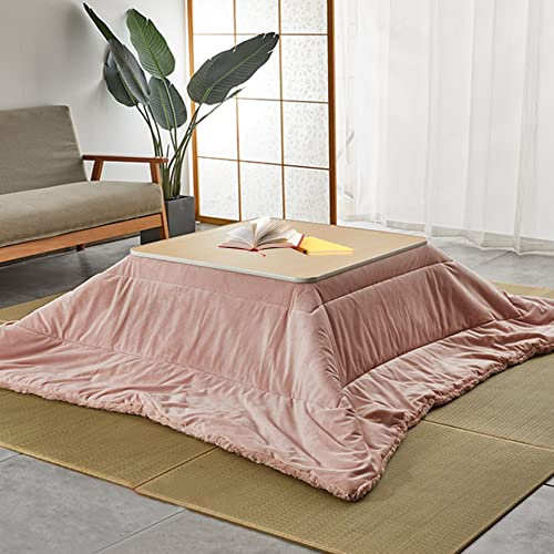 Kotatsu Tisch Heizung 4 Stück Set,mit Decke Teppich Heizung,Japanese Warm Table Tatami,Schreibtischheizung Kunststoff Gartentisch Balkontisch Niedrigen Tische,für Wohnzimmer ( Color : Pink , Size : 10