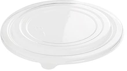 SHOBI 50 tapas para cuencos de cartón Kraft biodegradable, tapas para ensaladera desechables para entrega de alimentos, salad bowl y alimentos calientes y fríos (50, tapa PET 750/1000 ml)