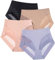 TOMPPY Slip Modellanti Senza Cuciture in Seta di Ghiaccio a Vita Alta, Mutandine Sexy Traspiranti da Donna (Medium,4pcs-Color)