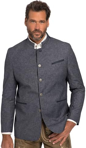 JP 1880 Herren große Größen Übergrößen Menswear L-8XL Janker, Tracht, Leinenmix, Trachtenfutter Navy blau 54 820556130-54