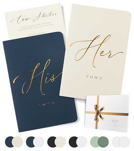 ARTESORI Premium Hochzeitsgelübdebuch für Sie & Ihn, weiche Haptik, Goldfolie, 28 linierte Seiten, Hochzeitsgelübdebücher für Sie und Ihn, Hochzeits-Essentials, Hochzeitsregistrierungsideen, für Sie