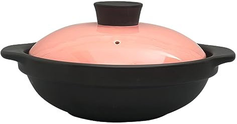 Clay Pot Rice Cooker, Clay Cooking Pot Cookware Stovetop with Lid, Non-Stick Small Casserole for Dry Burning without Cracking High Temperature-Resistant