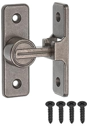 uxcell Barn Door Lock Latch, 90 Degree Sliding Barn Door Locks, Barn Door Lock Latch Hardware, Flip Door Locks for Barn, Gate, Garden, Cabinet, Window, Grey Matt