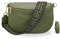 BRISE Bauchtasche Damen Echtes Leder AFIA Gold Handgemachte Umhängetasche Crossbody Bag mit Ledergurt + Optionalen Breiten Gemusterten Riemen 3 Fächer Hüfttasche Made in Italy (Khaki-3)