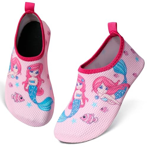 TMEOG Chaussures Aquatiques Enfant Plage et Piscine - Séchage Rapide Pieds Nus pour Sports Nautiques (Garçon Fille), 24-25 EU