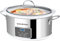 Spoonlemon - 6 Quart slow cooker, 240W stainless steel electric cooker with 20-hour digital timer and 3-level heat settings, ceramic oval inner pot