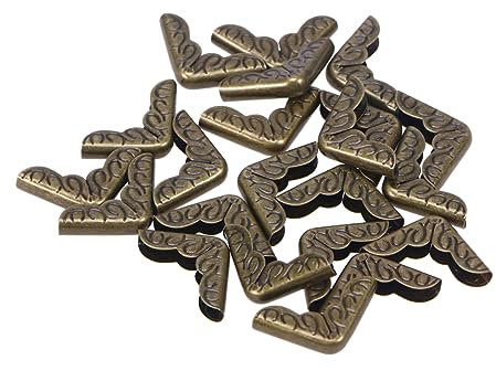 HEMOTON 20pcs Scrapbooking Accessories Bronze Tone Collar Corner Bronzer Laptop File Corner Protectors Scrapbook Supplies Patina Metal Corner Protectors Notebook Angle