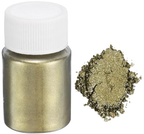 QUARKZMAN 15 g/0,5 oz Glimmerpulver, Naturharz-Epoxid-Pigmentpulver für Gießharz, Autolack, DIY-Kunst und Handwerk, Titankristall-Messing