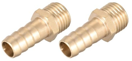 METALLIXITY Ottone Tubo Barra Raccordo (M14-1.5 Maschio x 10mm Spinato) 2pz, Tubo Tubo Connettore - per Carburante Aria Acqua Olio Gas