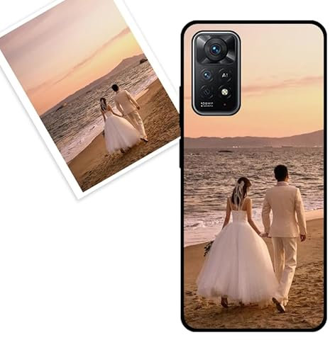 KARTXITAI personalisierte Handyhülle Kompatibel mit Xiaomi Redmi Note 12 Pro 4G,Stoßfeste Schutzhülle mit Weiche Bumper hülle selber gestalten-case personalisiert mit Foto,Bildern,oder Text -SCHWARZ