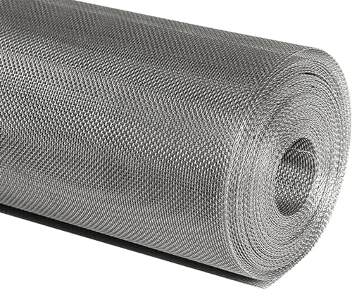 Drahtgitter Edelstahl Gitter 8 / 20 Mesh Drahtgeflecht Feinmaschig 1x5m 1x10m 1x15m Bildschirm Mesh Volierendraht Filternetz Metallgitter Kleintierzaun Maschendrahtzaun Für Mäuse(Color:8 Mesh,Size:1x9