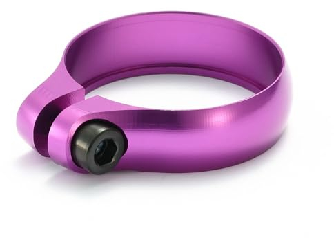 Sattelklemme Superleuchte Titan-Fahrrad-Sitz-Post-Klemme CNC Legierungssattelsitzpfostenklemme for 27.2/30,8/31,6mm Fahrradstützpfahl Sattelkloben(34.9 purple)
