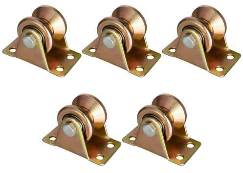 Umlenkrollen für Seile,U-Groove Roller Wheel,Umlenkrollen,Pulley Steel Cable Pulley,Umlenkrolle,Cable Pulley with 2 Ball Bearings,Heavy Duty Castors,Pulleys for Ropes,Umlenkrolle Stahlseil 5PC
