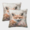 CXKSOEACN Jungle Fox Kissenbezug 2er Set Kissenbezüge Wohnzimmer Kissenhülle Sofakissen Waschbar Kopfkissenbezug Für Sofa Schlafzimmer Couch Outdoor Zierkissen 40x40cm