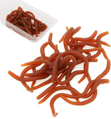 Ceeyoll 10 Stück Regenwürmer Würmer Zum Angeln Lebensechter Regenwurm Künstliche Biomimetic Soft Silicone Regenwurm Geeignet für Angelsets Halloween Dekorationen Usw